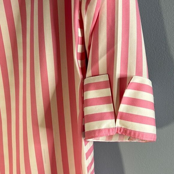 Foxcroft NYC Heritage Non Iron Shaped Tunic Sz 4 pink and white striped - Picture 8 of 9